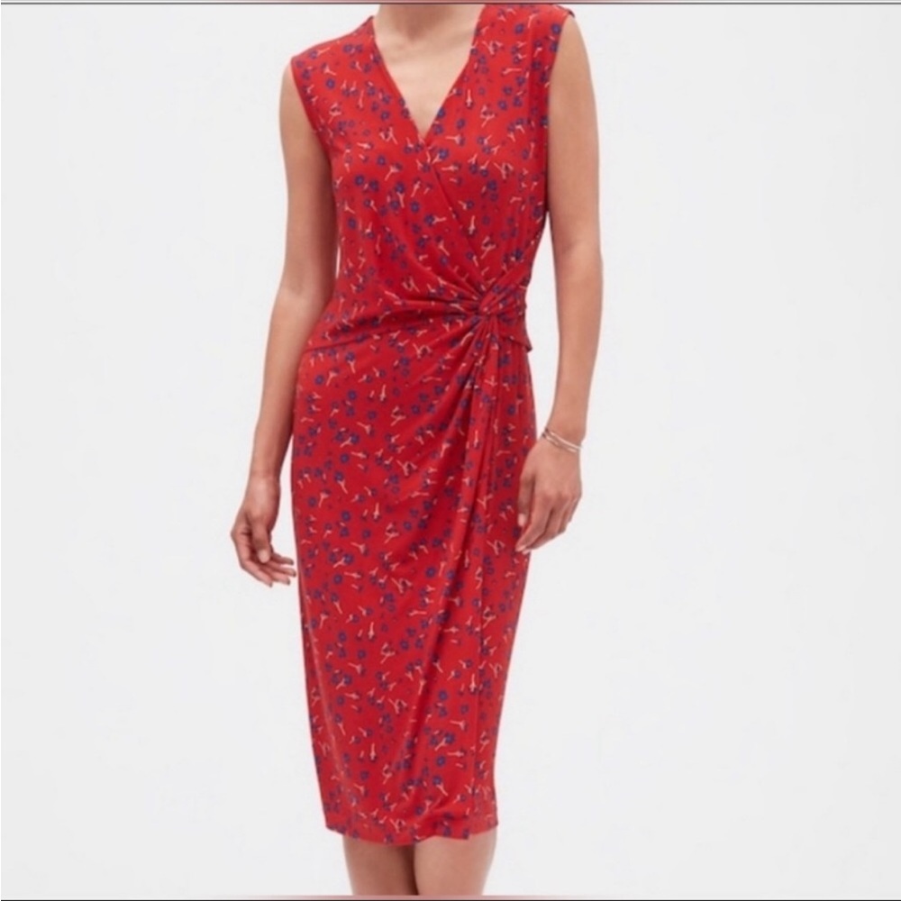 Banana Republic Sleeveless Red Summer Dress